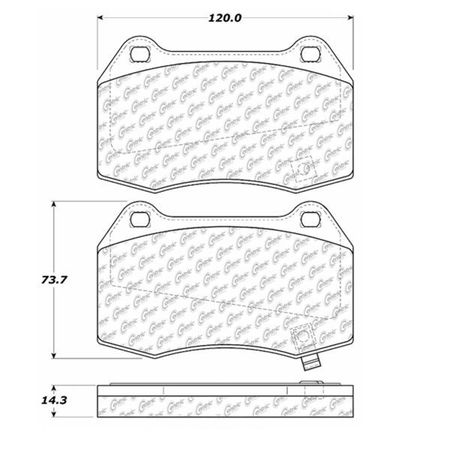 CENTRIC PARTS Posi-Quiet Ceramic Pads, 105.09600 105.09600